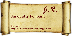 Jurovaty Norbert névjegykártya