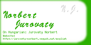 norbert jurovaty business card